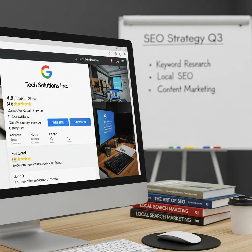 Optimized Google Business Profile displayed on a computer screen