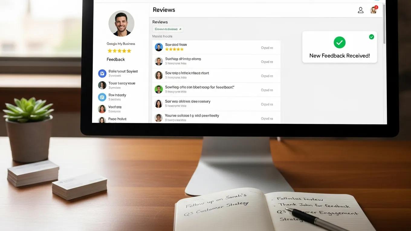 Computer screen showing positive Google reviews, demonstrating the significance of leveraging customer feedback for business improvement